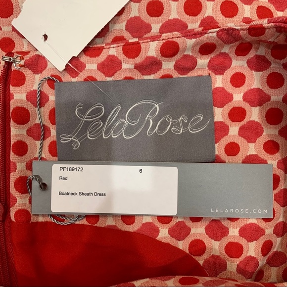 Lela Rose Polka Dot Stretch Jacquard Sheath Dress - Picture 5 of 8